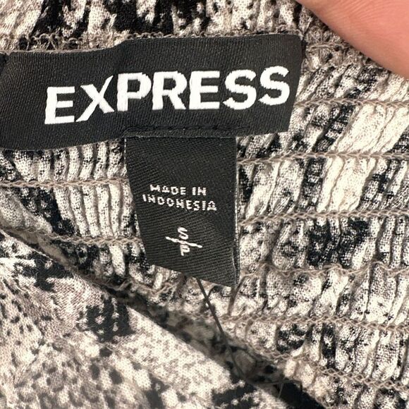 Express Snake Print Ruffles Tank Dress Rayon Size Small ‎ New Flare Short Dress - Picture 11 of 13